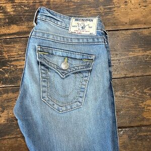 True Religion Medium Light Blue Flap Pocket Jeans